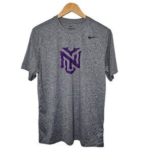 Nike Dri-FIT NYU Gray Purple Logo T-Shirt Short Sleeve Tee Men’s Medium NWT
